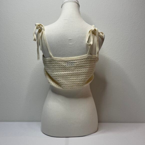 SO Clothing Size Small Y2K-Boho Crotchet Knitted Cropped Top Perfect For Summer - Picture 2 of 5